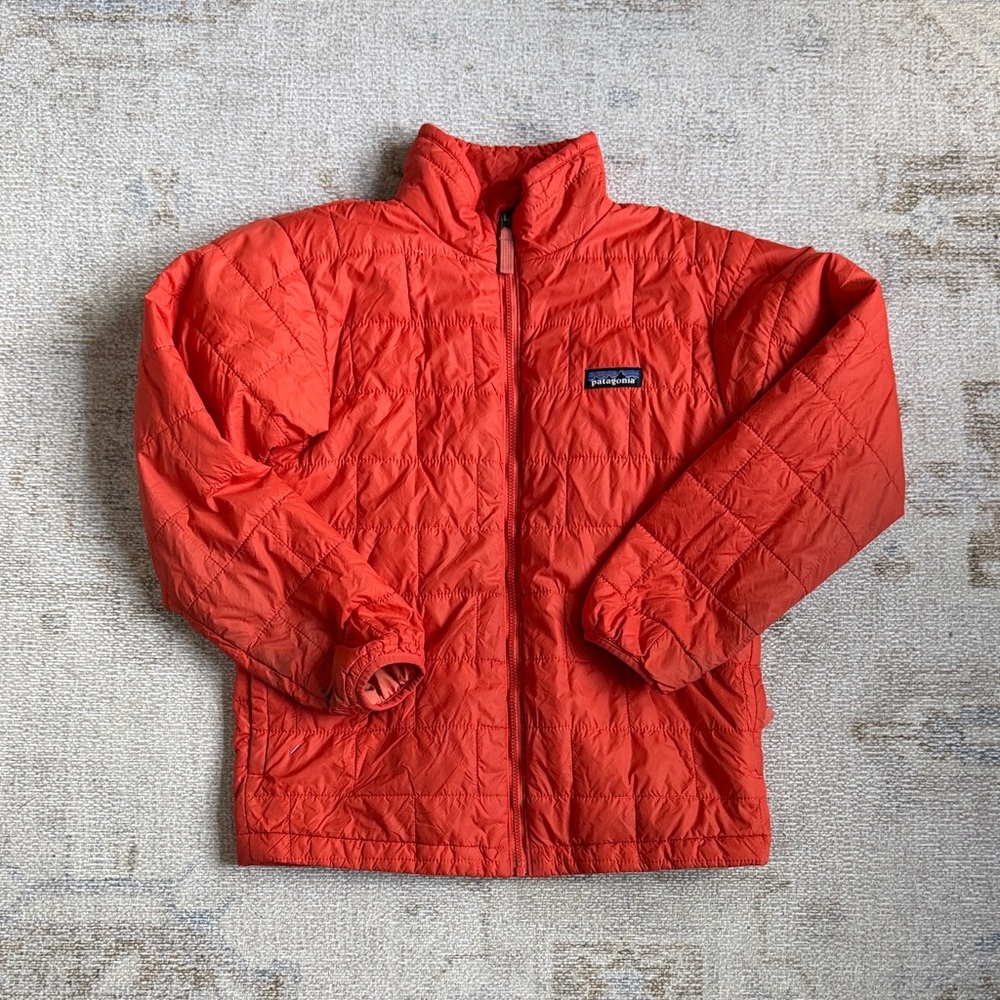 Patagonia Kids Orange Quilted Puffer Jacket